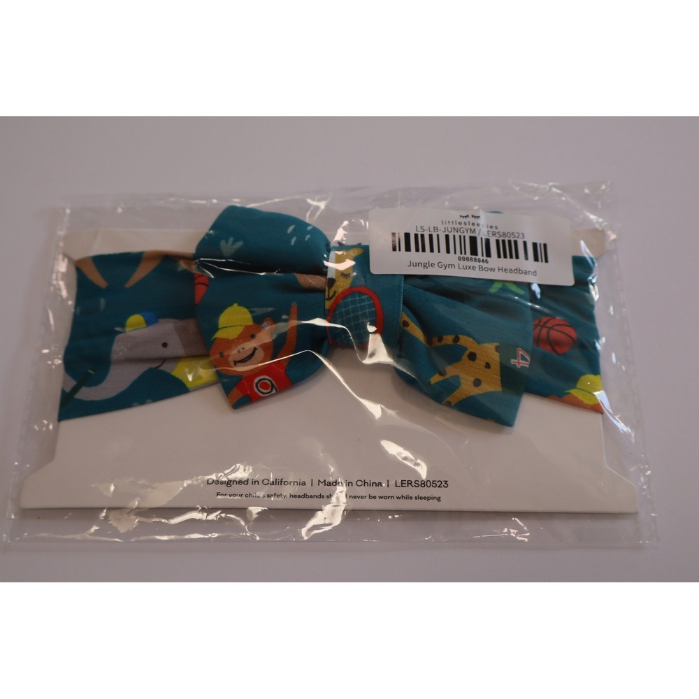 Little Sleepies Jungle Gym Luxe Bow Headband NB-3T